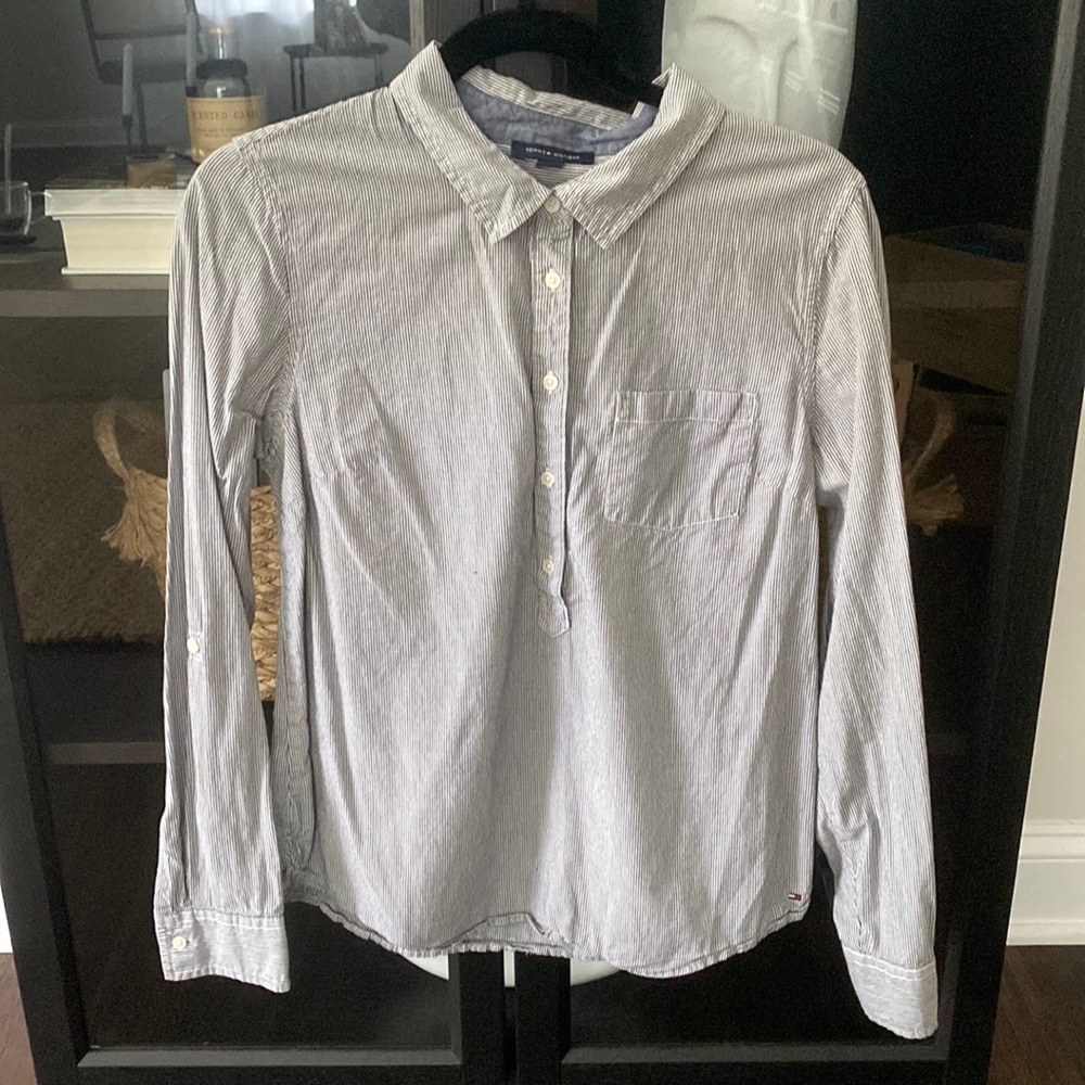 Tommy Hilfiger Women's Cotton Easy Care Striped Popover Shirt